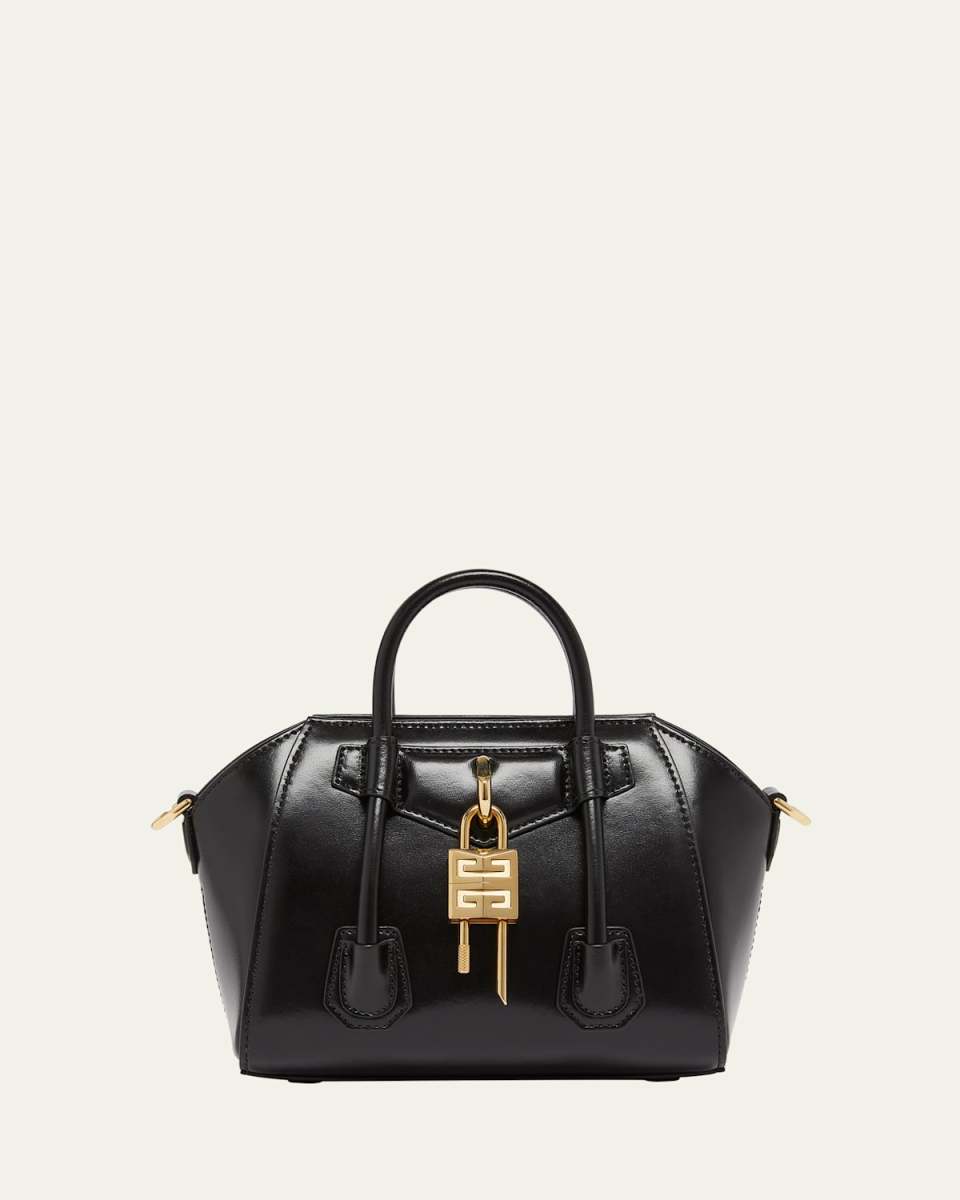 Antigona Toy Lock Top-Handle Bag in Leather